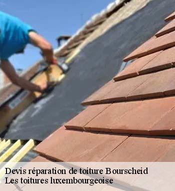 Les travaux de réparation des tuiles faîtières à Bourscheid dans le  